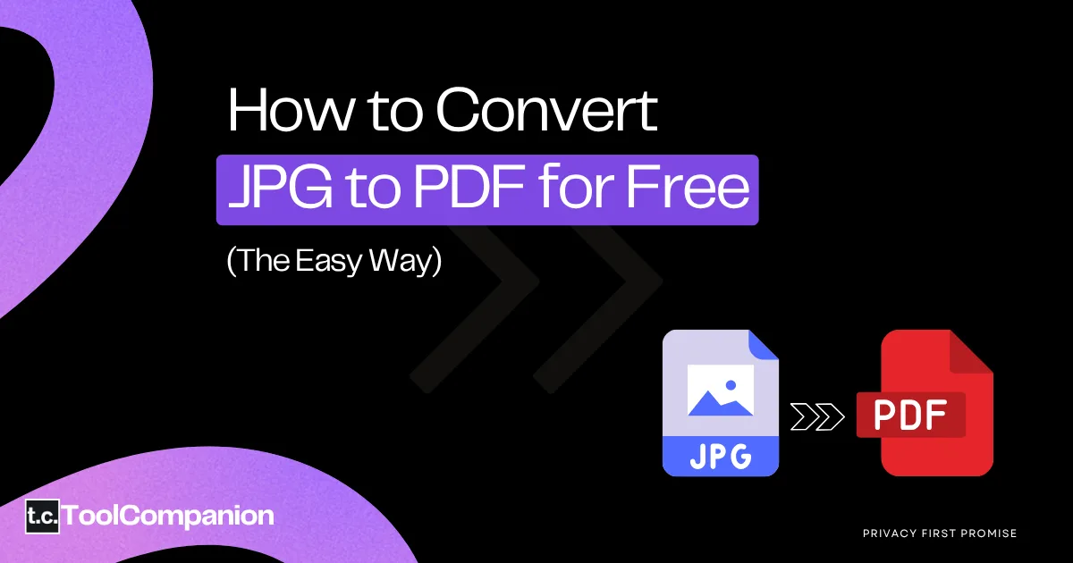 A visual guide showing how to convert JPG images to a PDF document for free.
